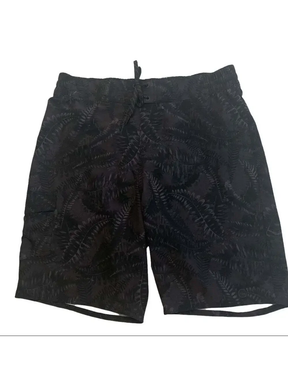 Far West Men's Black Patterned Mesh Lined Swim Trunks Swimwear Size Medi…